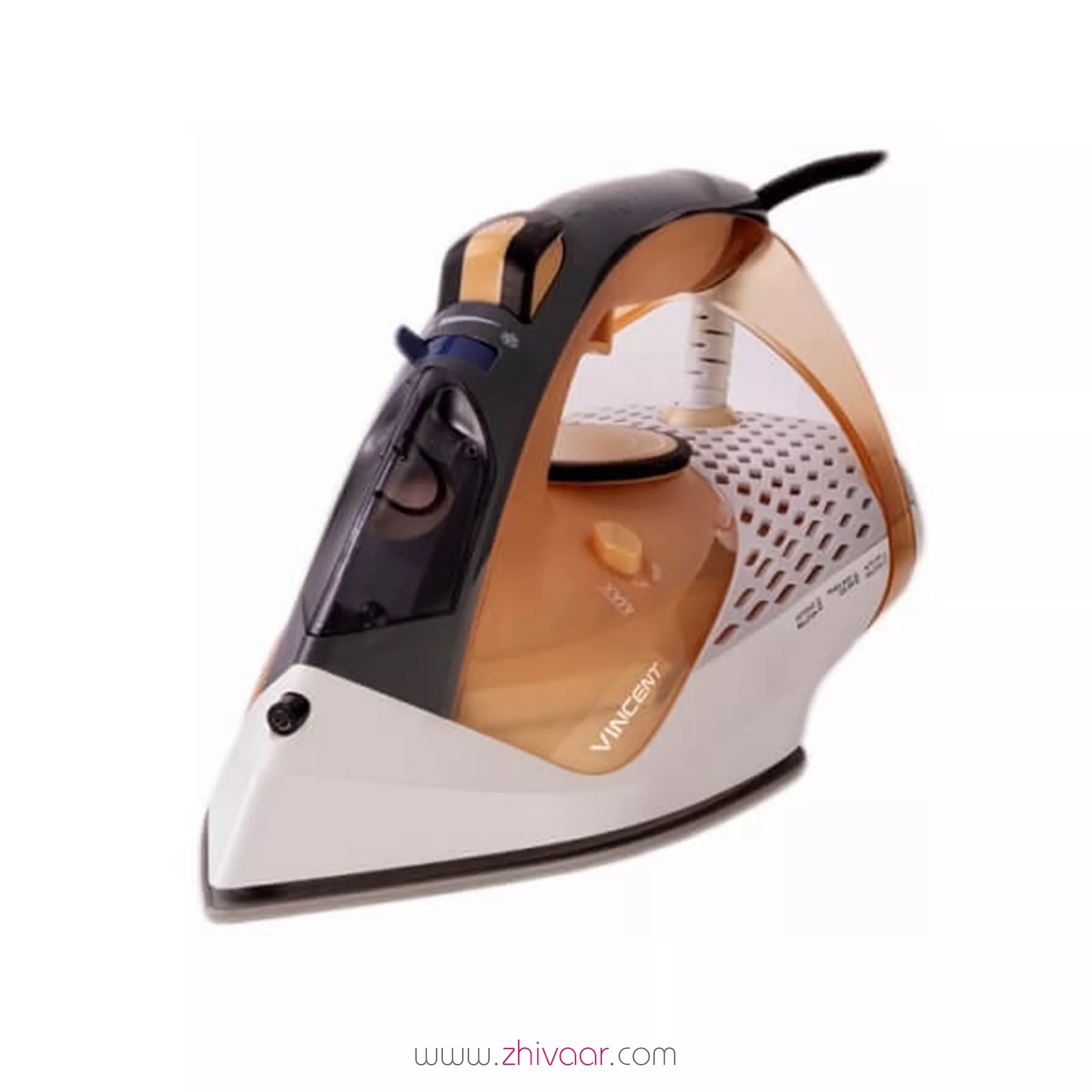 خرید اتو بخار وينسنت مدل GC-7428 رنگ زرد نوک مدادي - قیمت اتوبخار وينسنت مدل GC7428