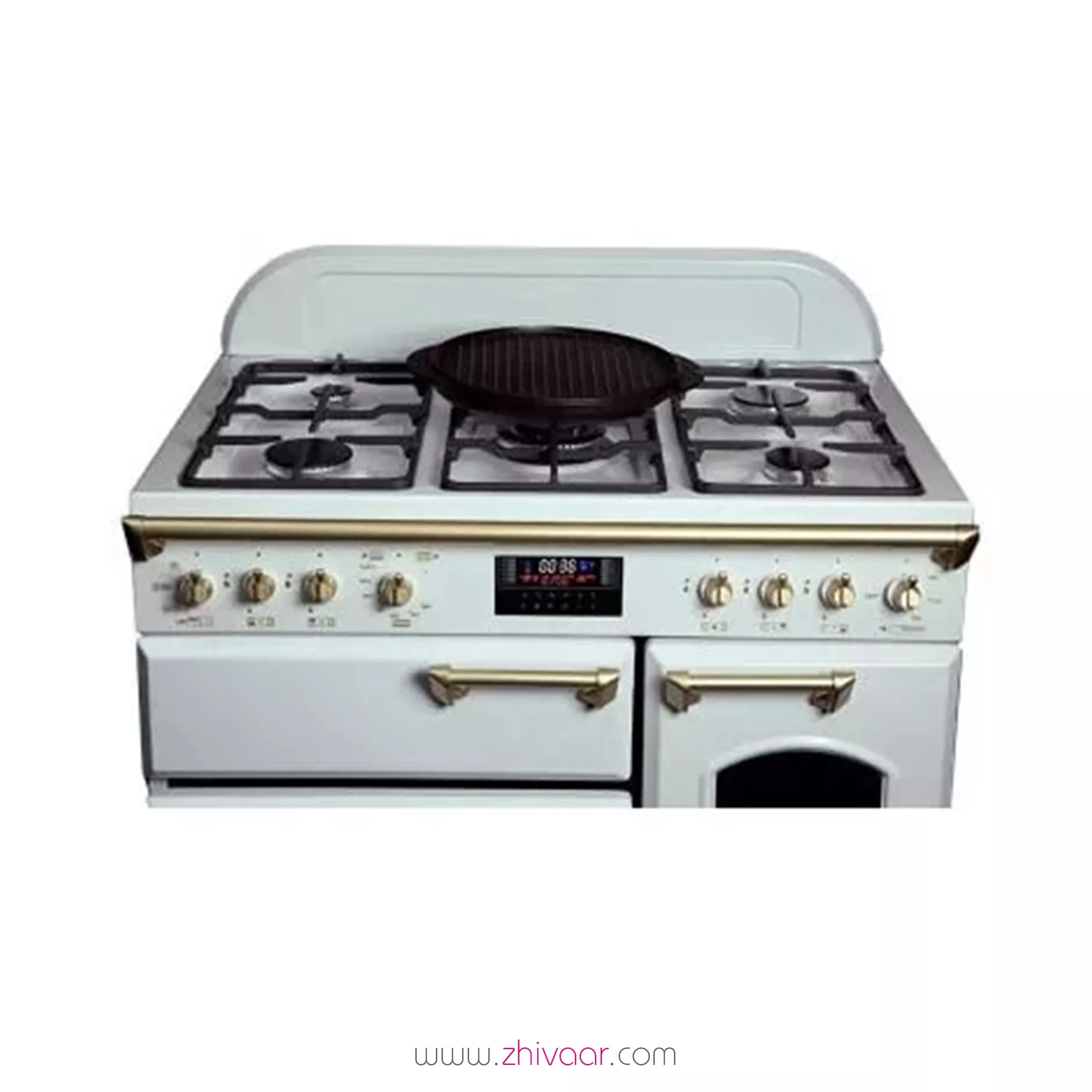 خرید اجاق گاز تاکنوگاز مدل FALCON-L-5B-WW-GOLD-H رنگ سفيد - اجاق گاز تاکنو مدل فالکون 