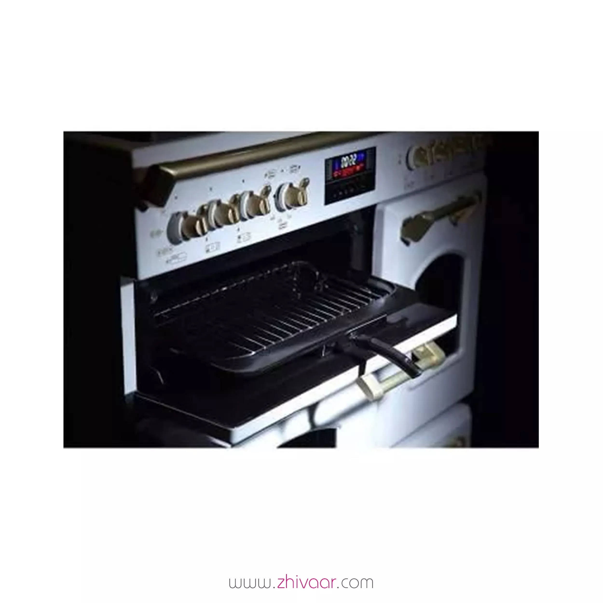 خرید اجاق گاز تاکنوگاز مدل FALCON-L-5B-WW-GOLD-H رنگ سفيد - مشخصات اجاق گاز تاکنو مدل فالکون